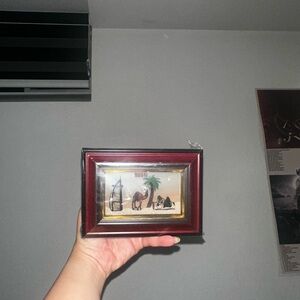 VINTAGE Dubai Sand Souvenir Framed Camel Decor
